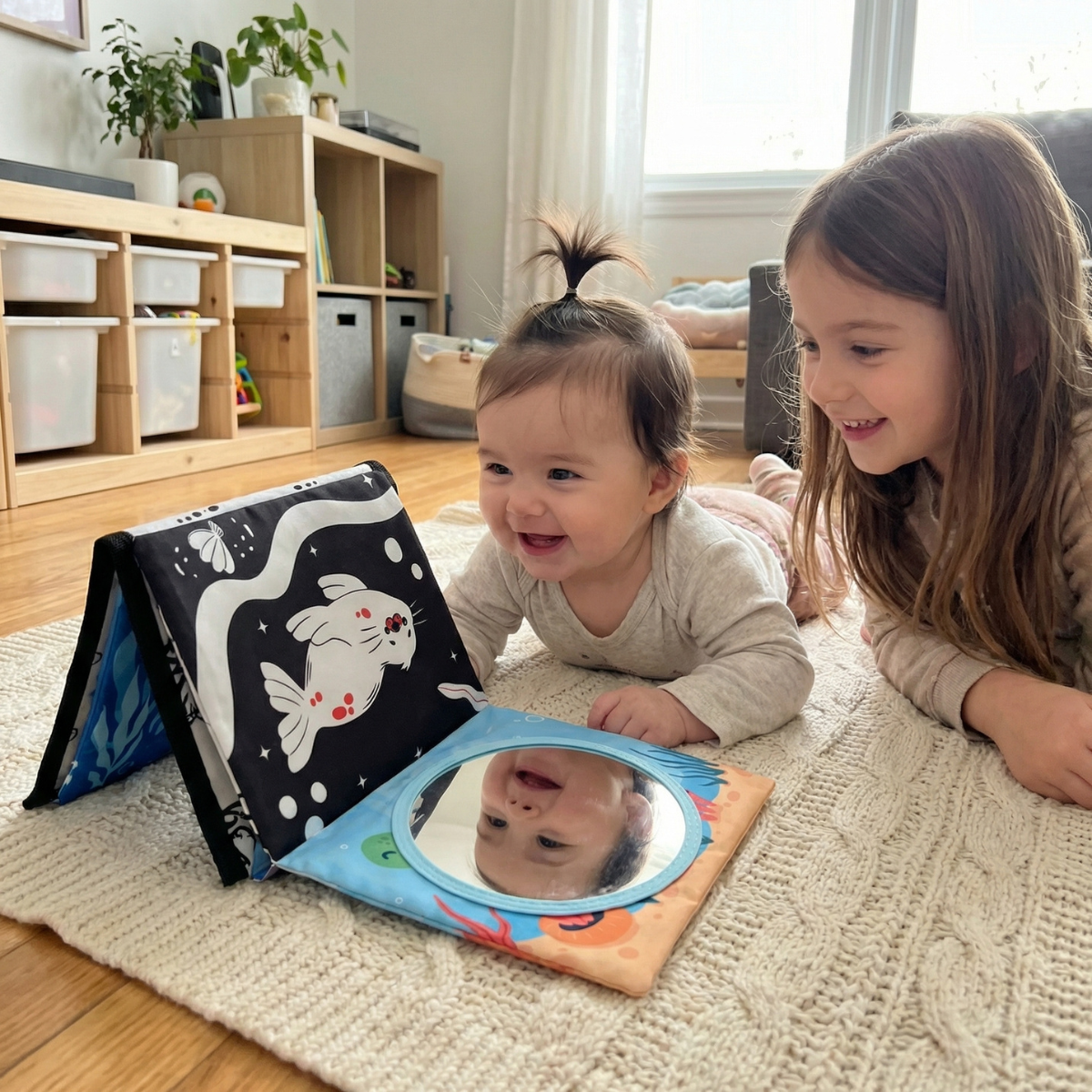 Sensorisches Bauchspielzeug mit Quietsche | 0–12 Monate