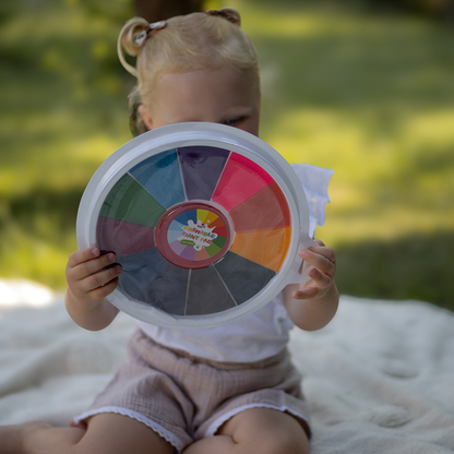 Farbpalette mit 12 verschiedenen Farben zum Fingerfarbenmalen (ab 1 Jahr)