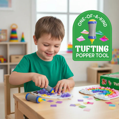 Kreatives Bundle 2+1 GRATIS | Tufting-Kit + Pom-Pom-Kit + Folien-Spaß | Für Kinder ab 6+ Jahren