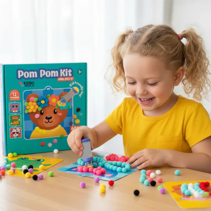 Kreatives Bundle 2+1 GRATIS | Tufting-Kit + Pom-Pom-Kit + Folien-Spaß | Für Kinder ab 6+ Jahren