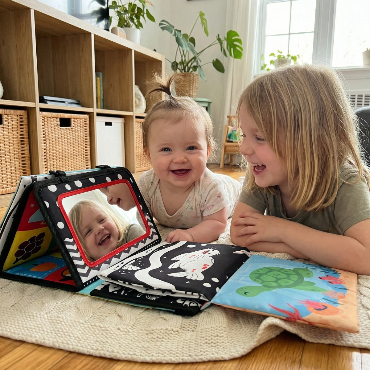 Sensorisches Bauchspielzeug mit Quietsche | 0–12 Monate