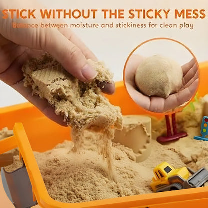 Sensorik-Set mit magnetischem Sand & leuchtenden Steinen | Baustelle & Bagger