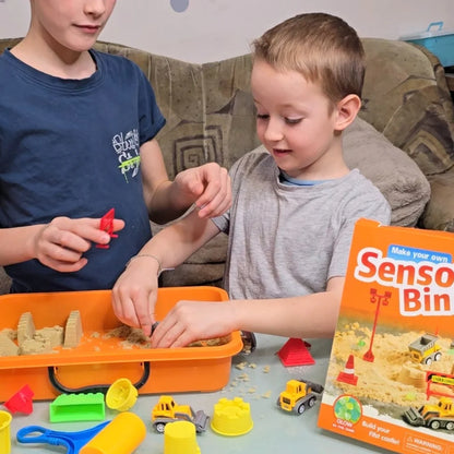 Sensorik-Set mit magnetischem Sand & leuchtenden Steinen | Baustelle & Bagger