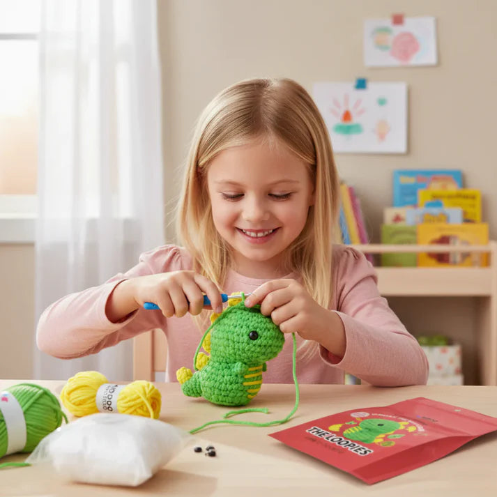 The Loopies 2+1 – Häkelset | 3 niedliche Figuren | Für Kinder ab 10+ Jahren