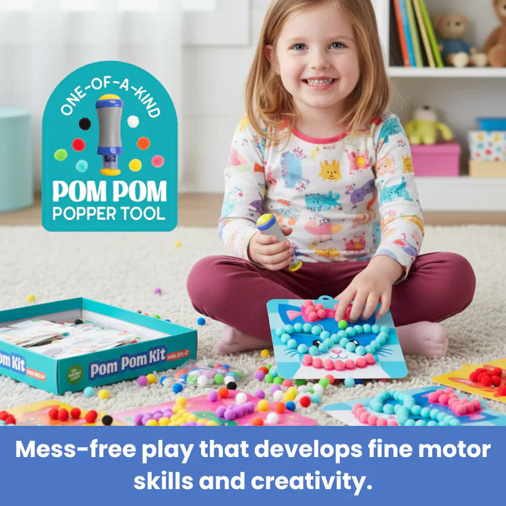 Kreatives Bundle 2+1 GRATIS | Tufting-Kit + Pom-Pom-Kit + Folien-Spaß | Für Kinder ab 6+ Jahren