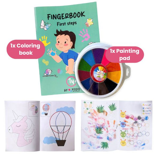 Книжка за оцветяване с пръстови отпечатъци First Steps (1+ година)