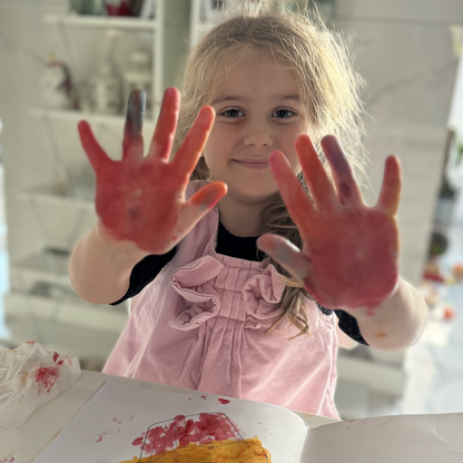 Farbpalette mit 12 verschiedenen Farben zum Fingerfarbenmalen (ab 1 Jahr)