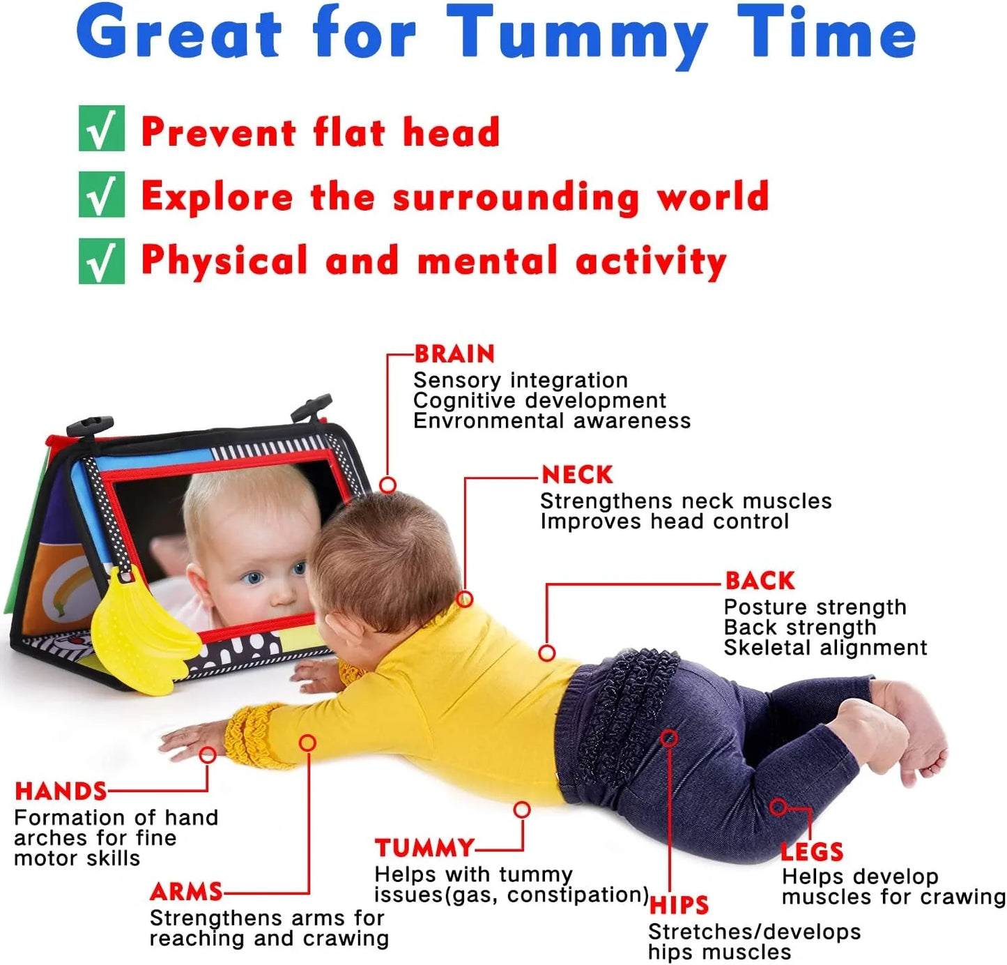 "Tummy Time" Entwicklungsmatte für die Bauchlage (0–12 Monate)