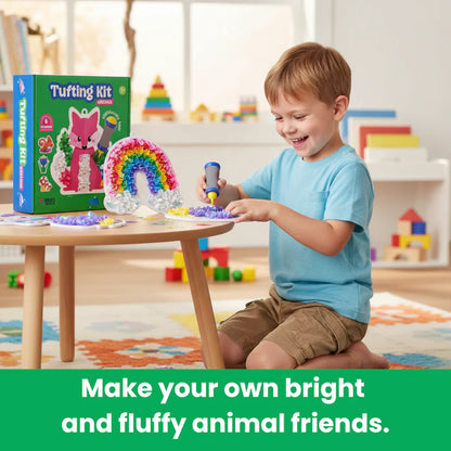 Tufting Kit | Sensorisches Kreativspiel mit bunten Fäden | Für Kinder ab 4+ Jahren