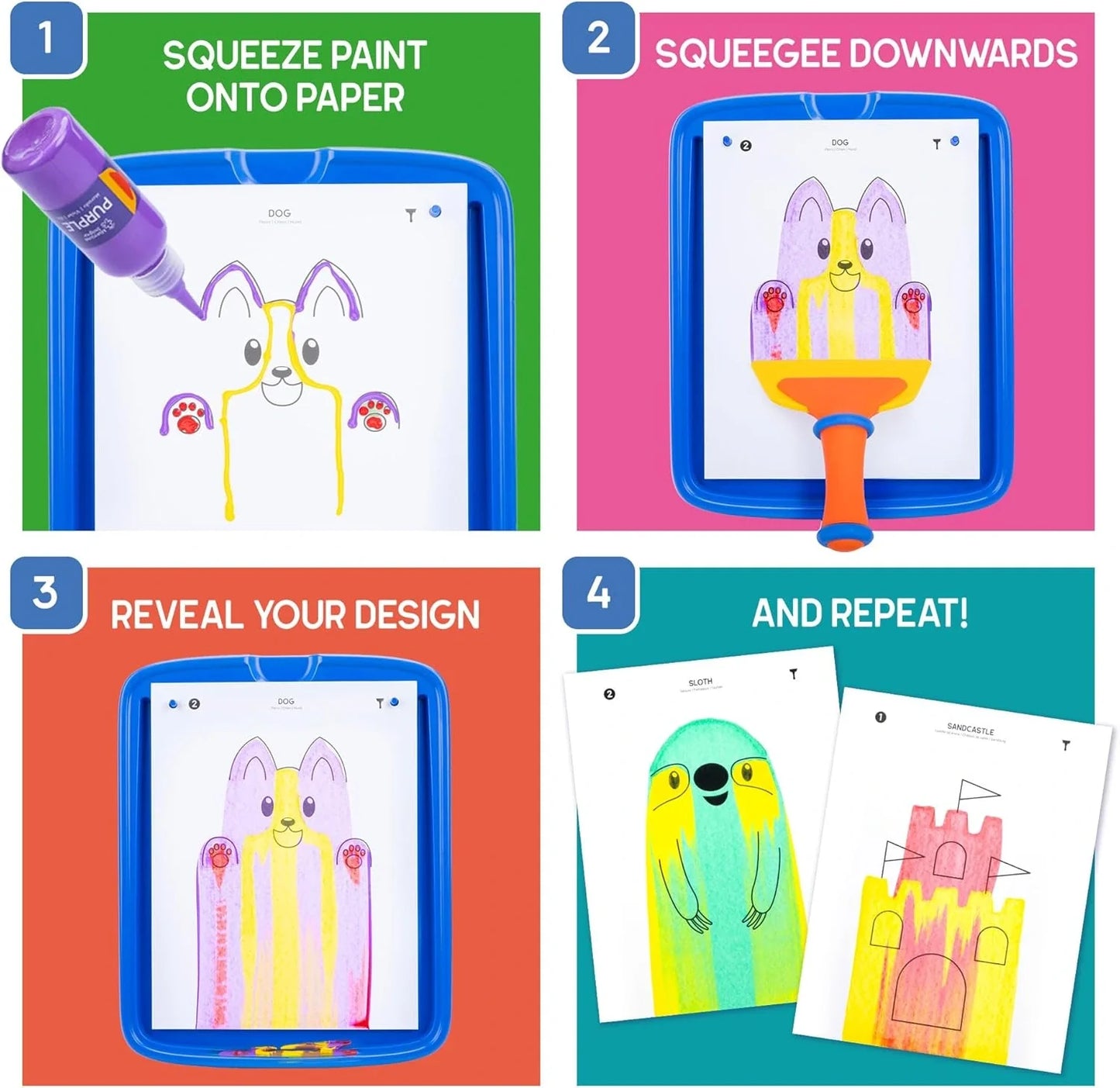Squeegee Art – Sauberes Kreativ-Set für Kinder ab 5 Jahren