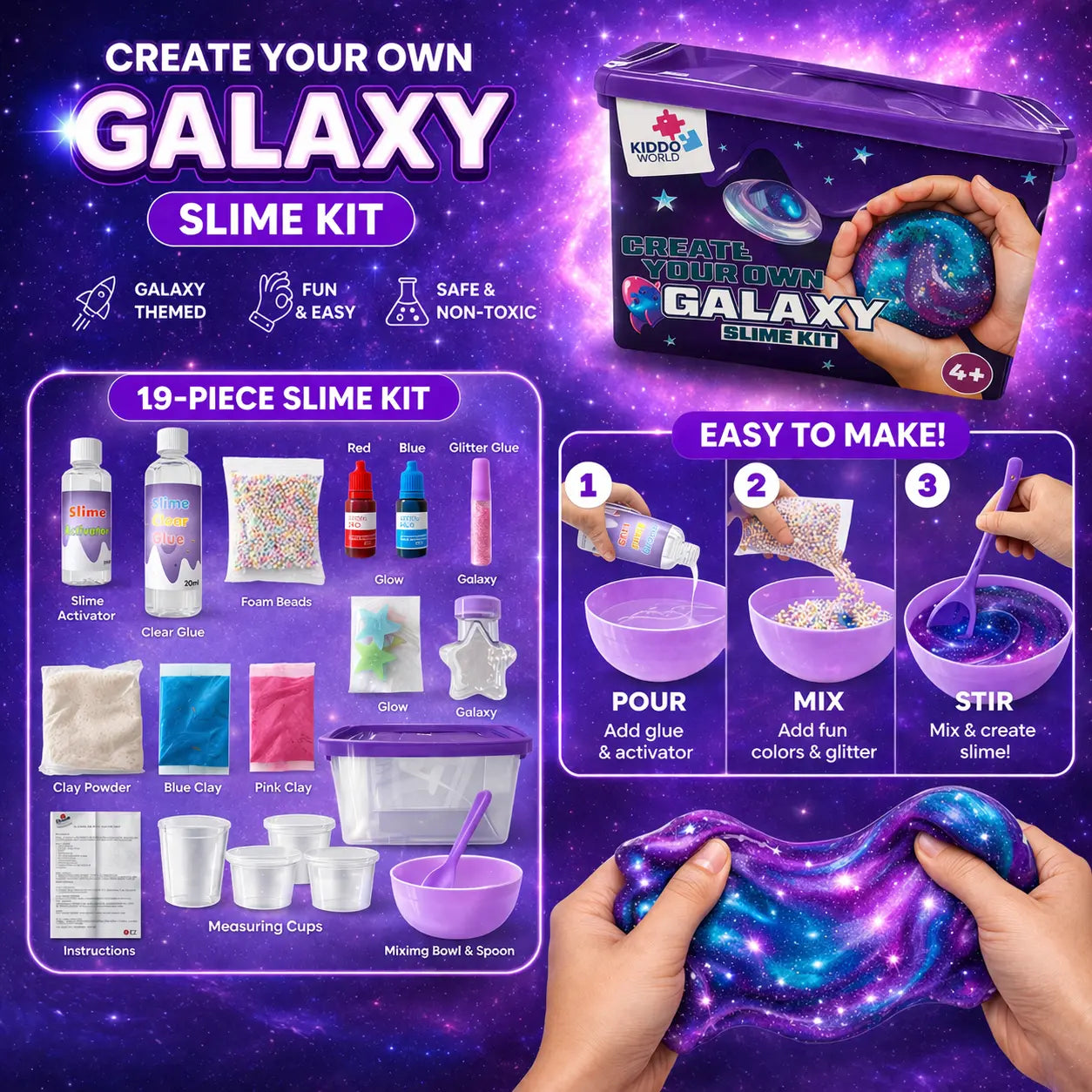 Galaxie-Slime-Set – kreativer Spaß für Kinder ab 4 Jahren