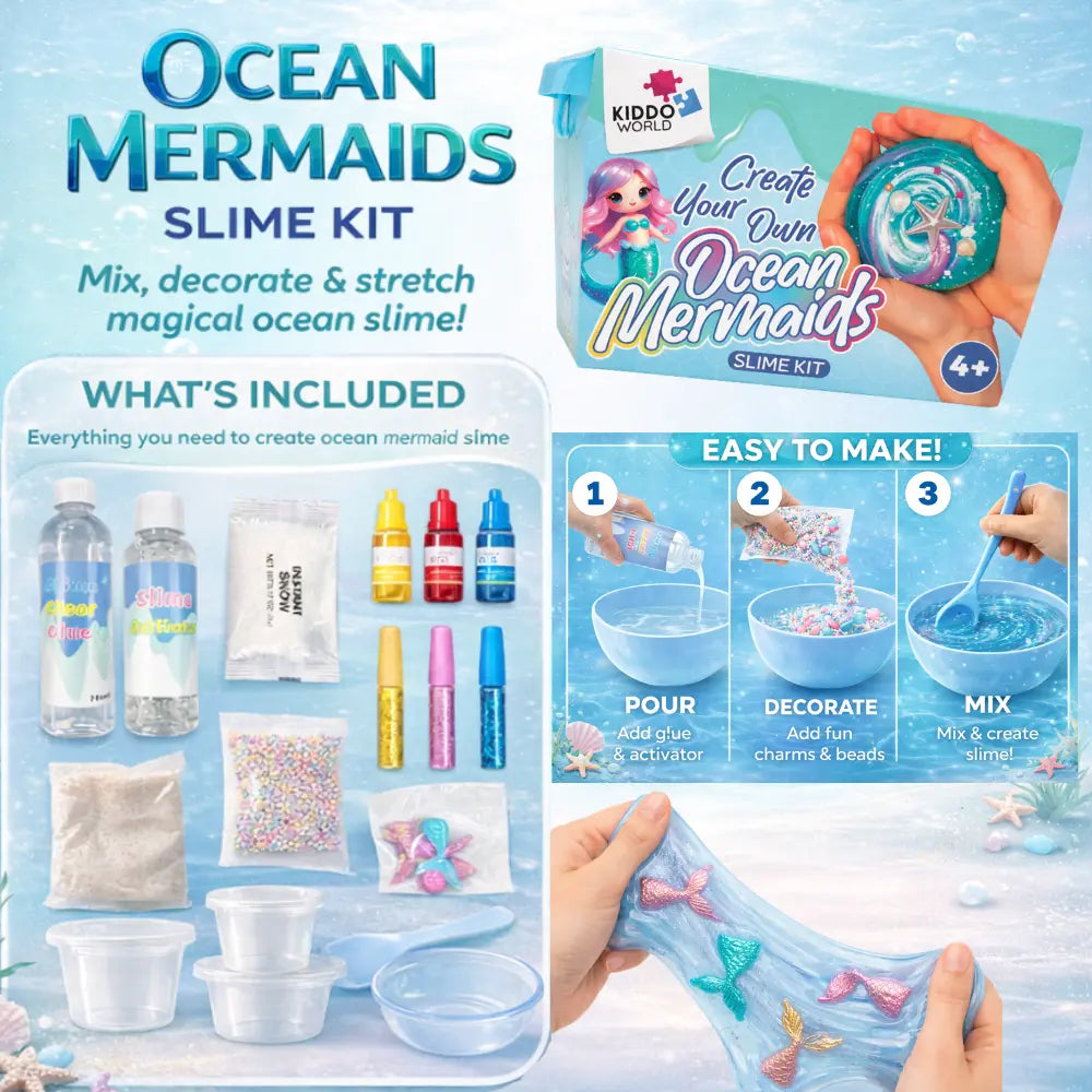 Set zur Herstellung von Meeres-Slime – kreativer Spaß für Kinder ab 4 Jahren